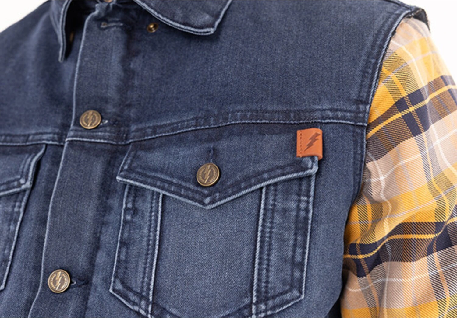 John Doe Trucker jeans vest, Blue, S