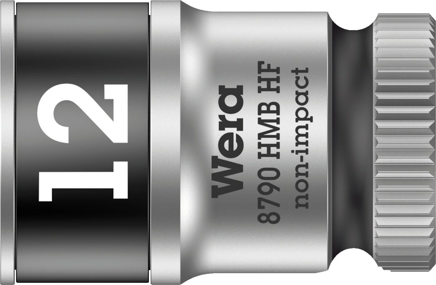 Wera Zyklop 3/8" socket with holding function - Metric 12.0, Gray, 12 mm, Chrome