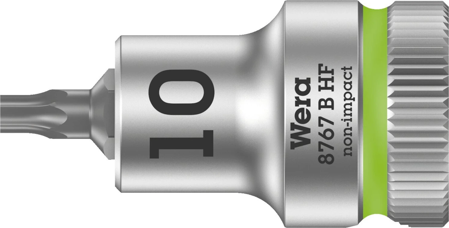 Wera Zyklop 3/8" Torx® socket bit TX10 with holding function, 35 mm, Chrome