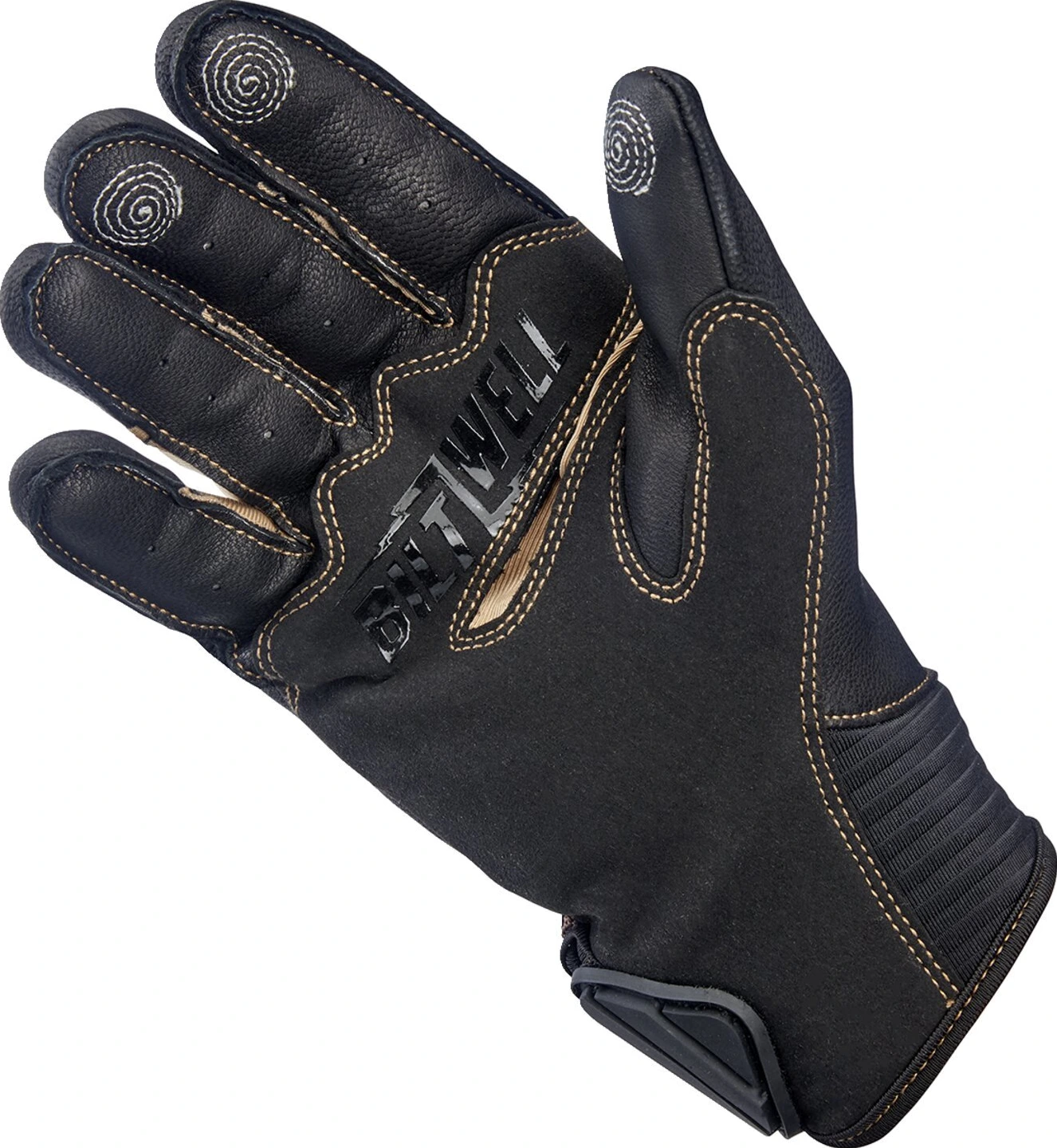 Biltwell Bridgeport gloves, chocolate Black, Black, XS