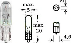 Polttimo 12v 1,2w w 2x4,6d