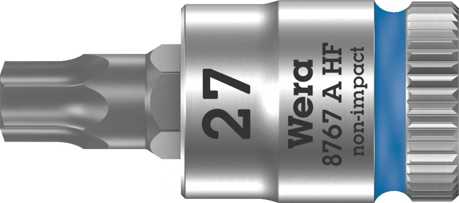 Wera Zyklop 1/4" Torx® socket bit with holding function, 28 mm, Chrome