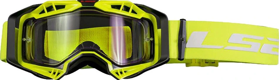 LS2 AURA ENDURO SERIES GOGGLE - Black H-V Yellow/Clear Visor