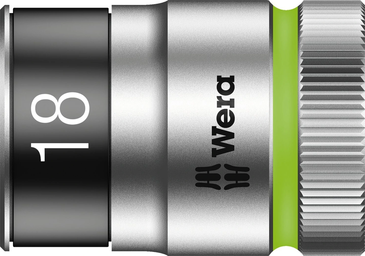 Wera Zyklop 1/2" socket with holding function - Metric 18.0, 18 mm, Chrome