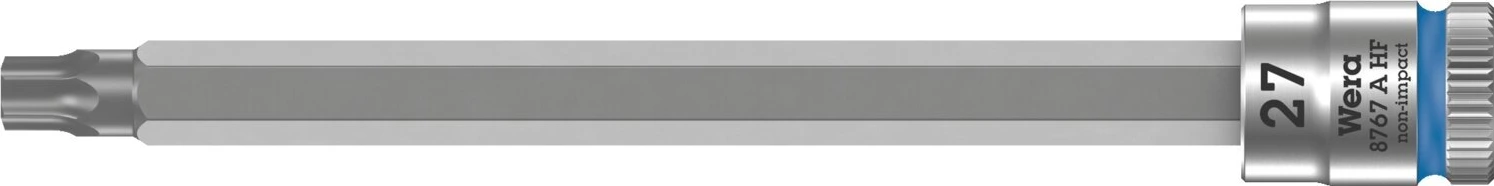 Wera Zyklop 1/4" Torx® socket bit with holding function, 100 mm, Chrome