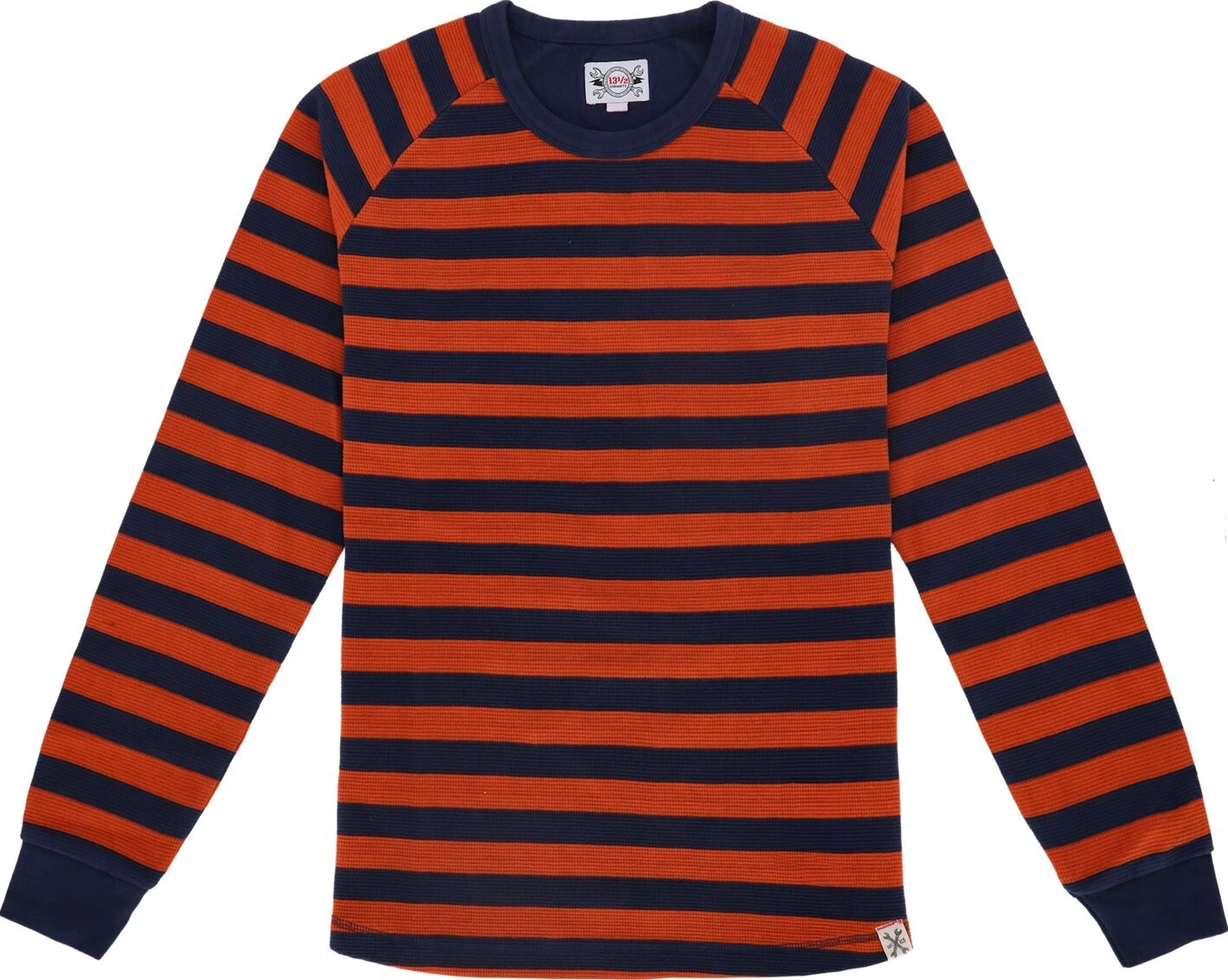 13 1/2 Waffle jersey, Orange, navy, S