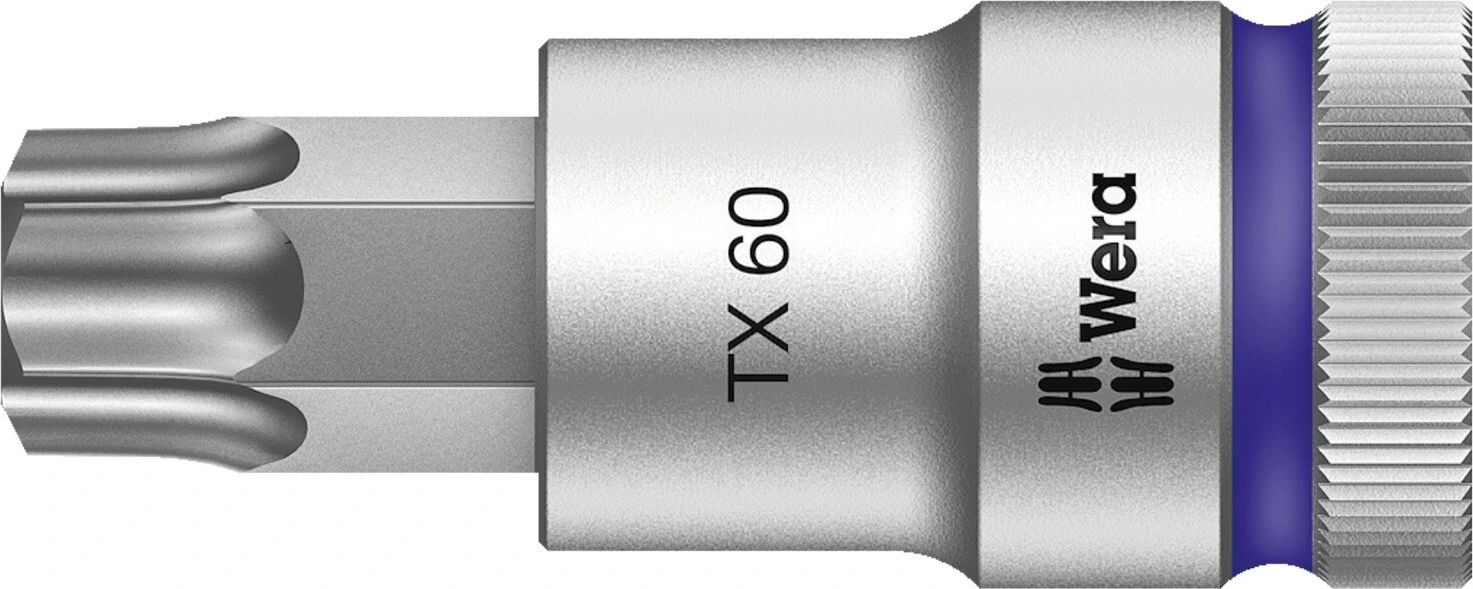 Wera Zyklop 1/2" Torx® socket bit with holding function, 60 mm, Chrome