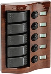5-switch panel mahogany