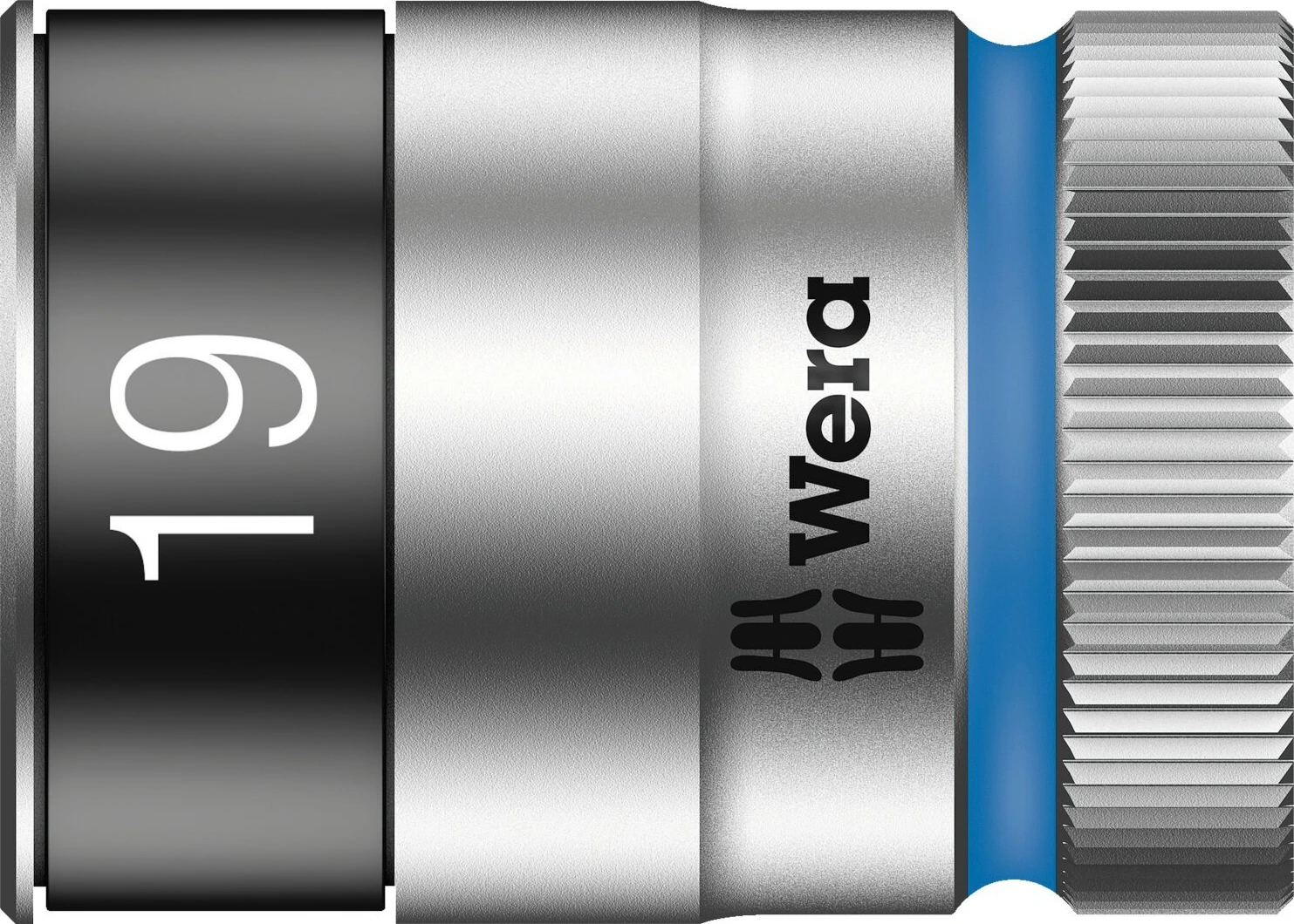 Wera Zyklop 1/2" socket with holding function - Metric 19.0, 19 mm, Chrome