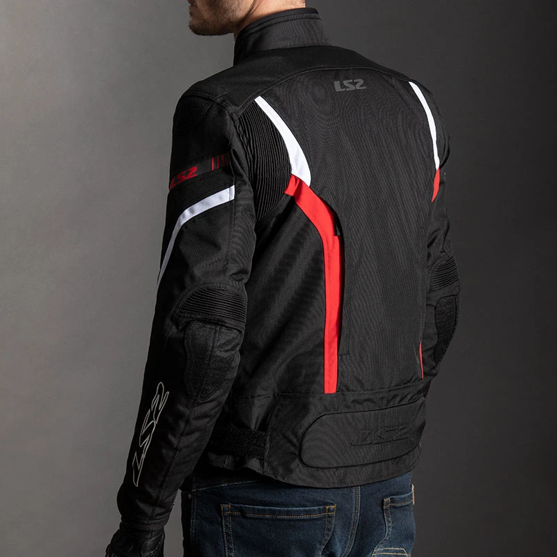 LS2 Gate Man Jacket - Black Red, 3XL