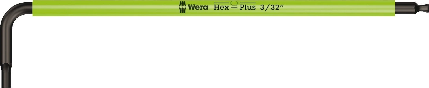 Wera hex key multicolor bright green - US sizes 3/32"