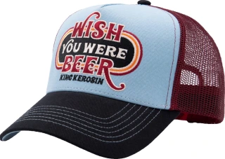 King Kerosin Wish You Were Beer trucker cap skyblue