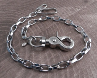 Amigaz Modern Chrome Wallet Chain 16"