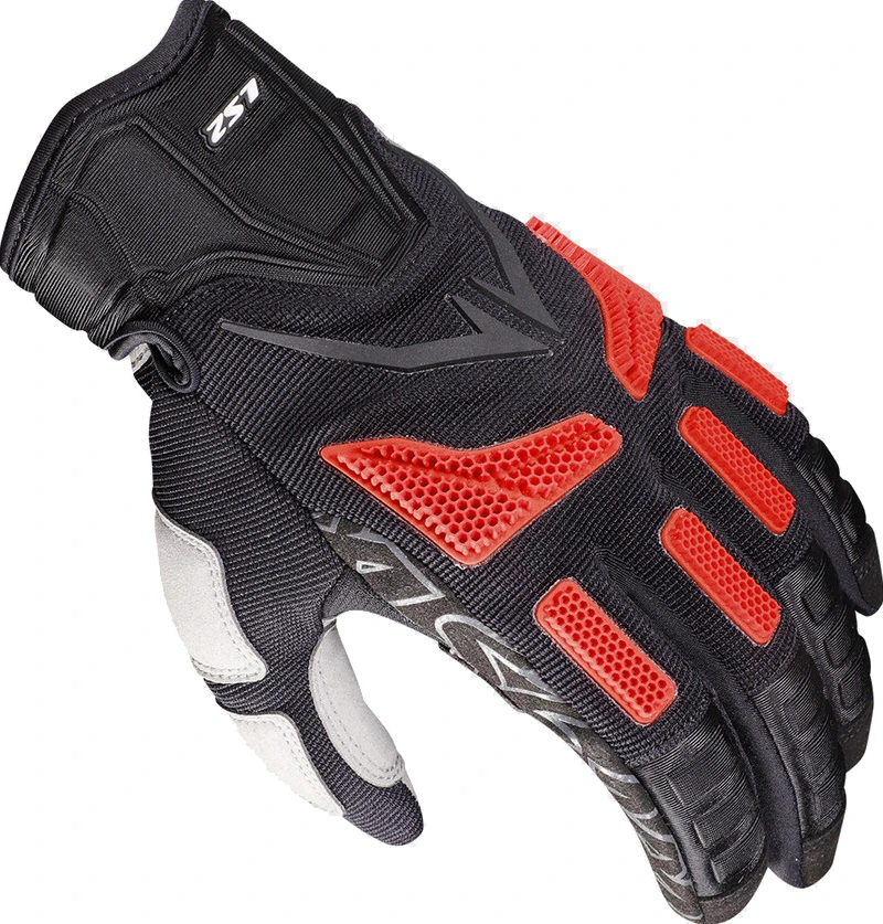 LS2 Ravin Man Gloves - Black Red, L