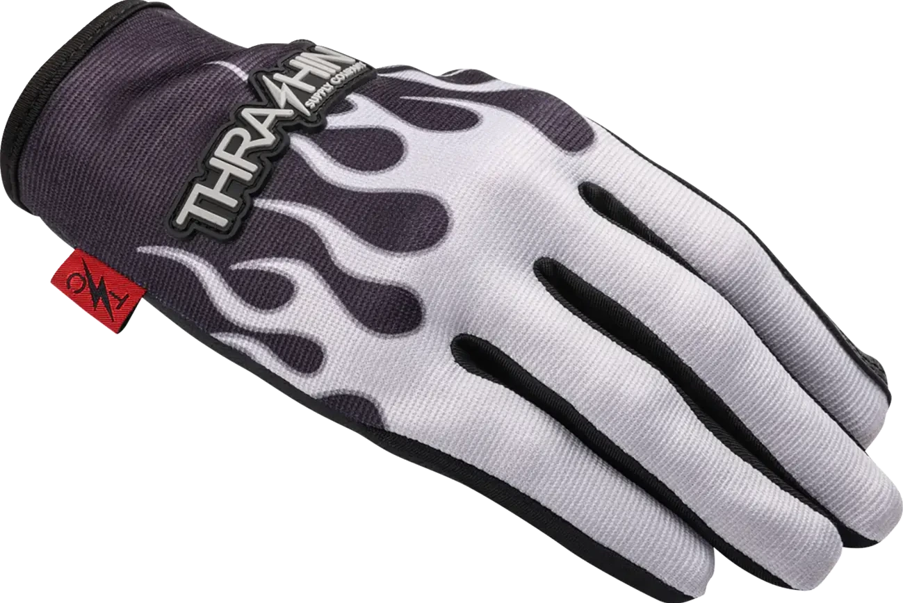 GLOVE FLAME STEALTH LEATHER PALM GRAY SMALL