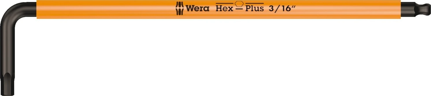 Wera hex key multicolor bright orange - US sizes 3/16"