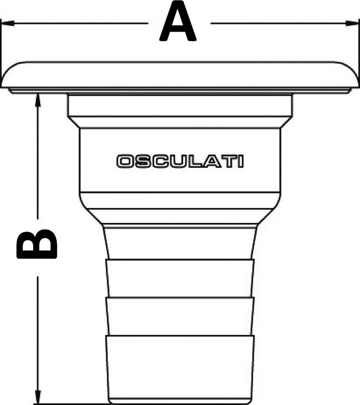 Osculati Clever deck filler co-moulded cover Ø 38mm FUEL