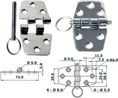 hinge w/release pin 72x38.5