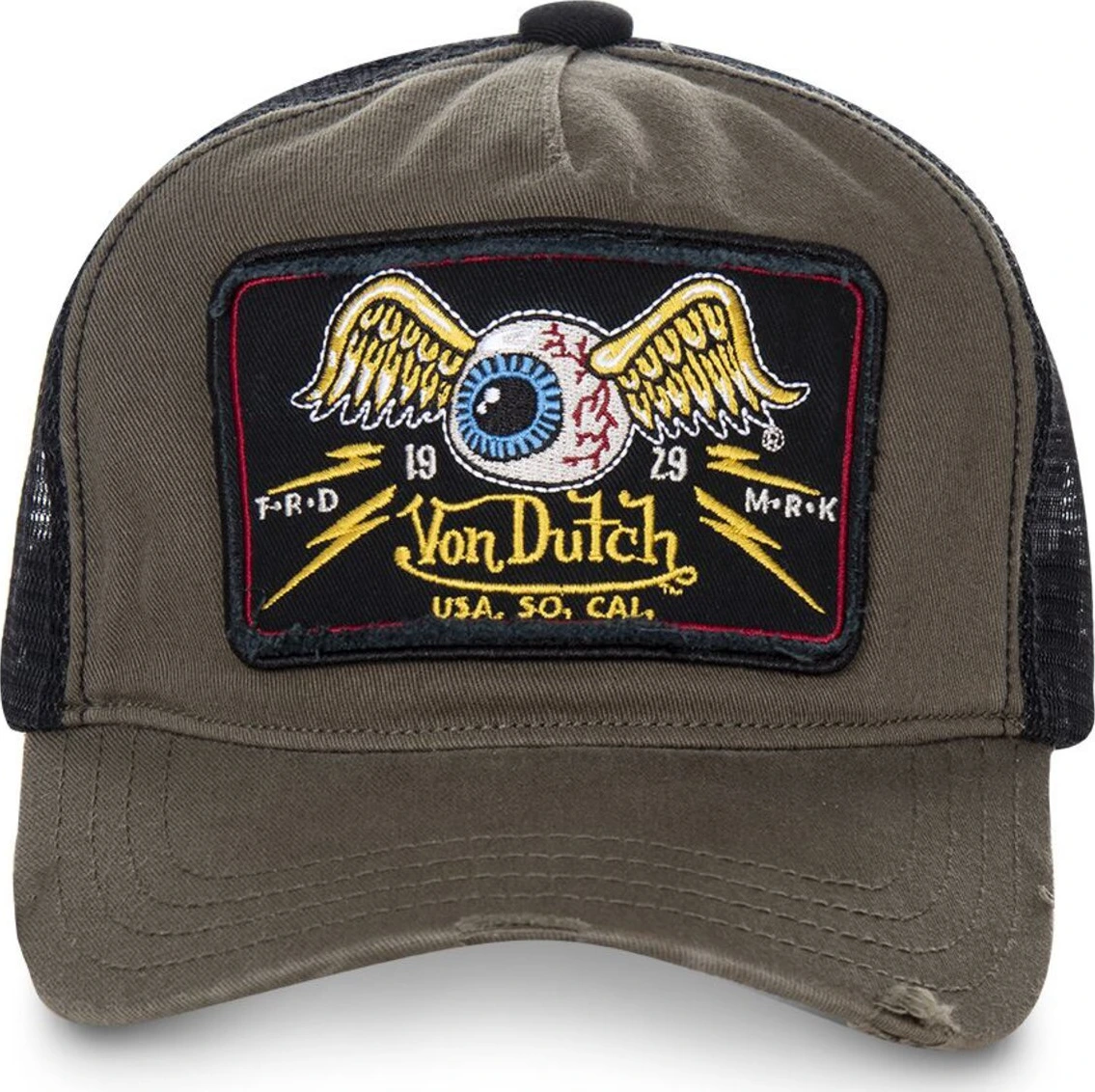 Von Dutch Heritage cap square patch eyes kaki