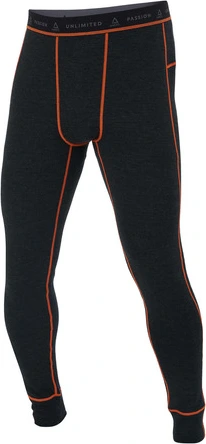 AMOQ 100% Merino Base Layer Pants Gray/Orange, L