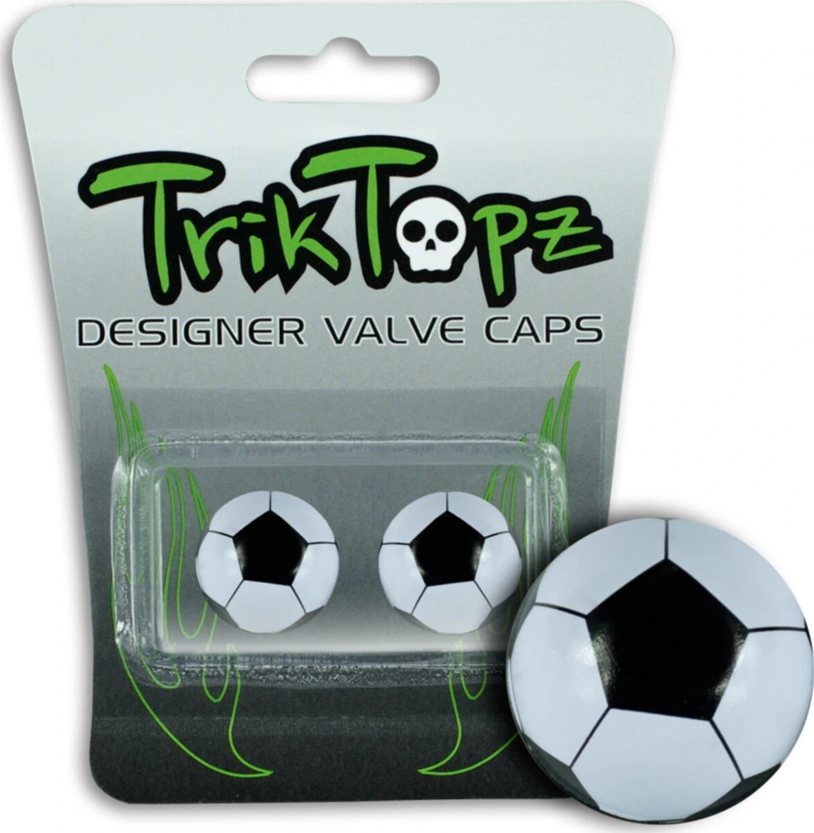 Trik Topz, futbola bumbas ventiļu uzgaļi. Melni
