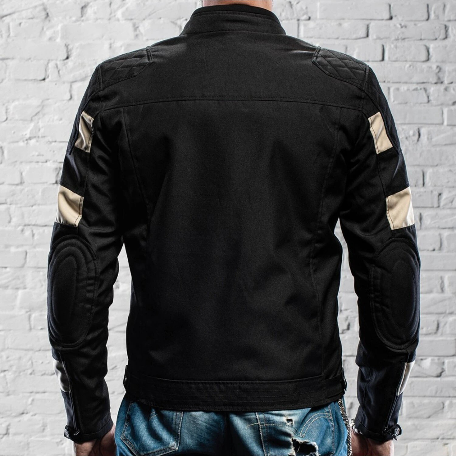 Holy Freedom Prison jacket, Black, off Black, white, M