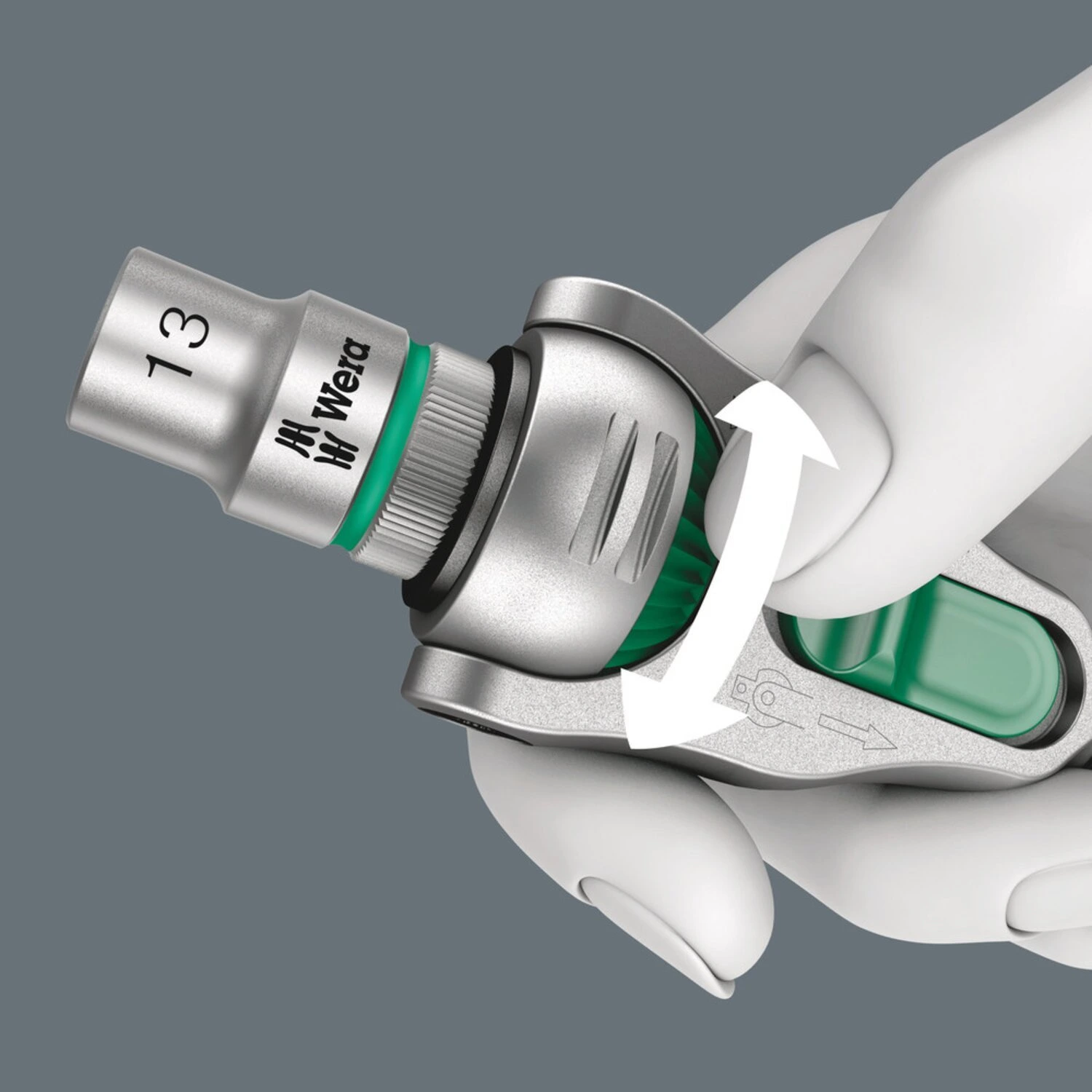 Wera Zyklop speed ratchet 1/4" drive, Green, 152 mm