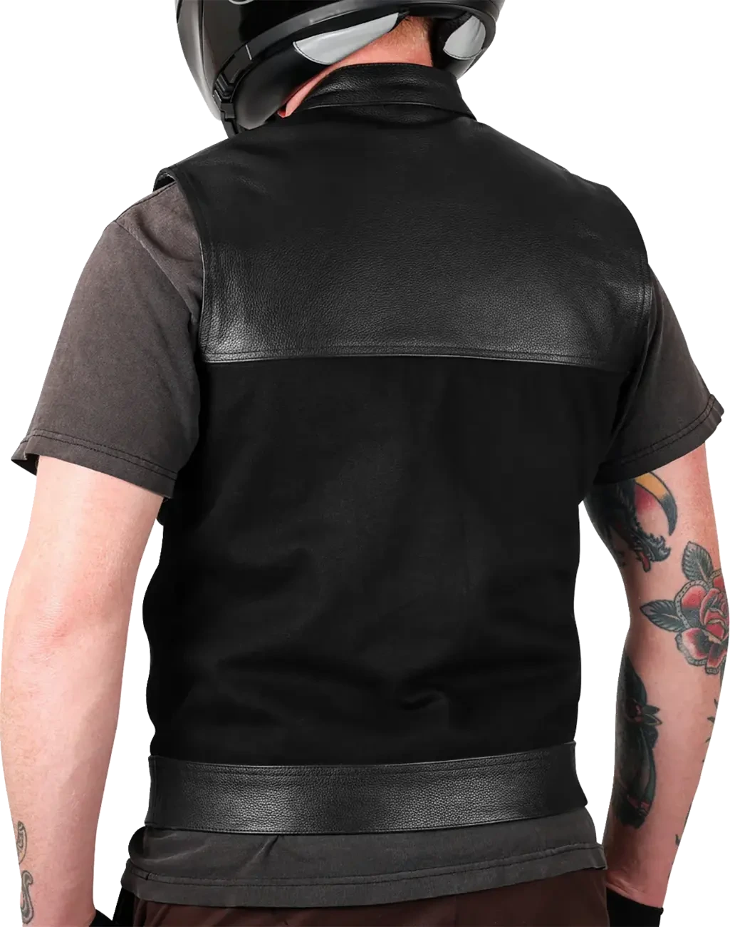 VEST KANAN LEATHER DENIM SMALL