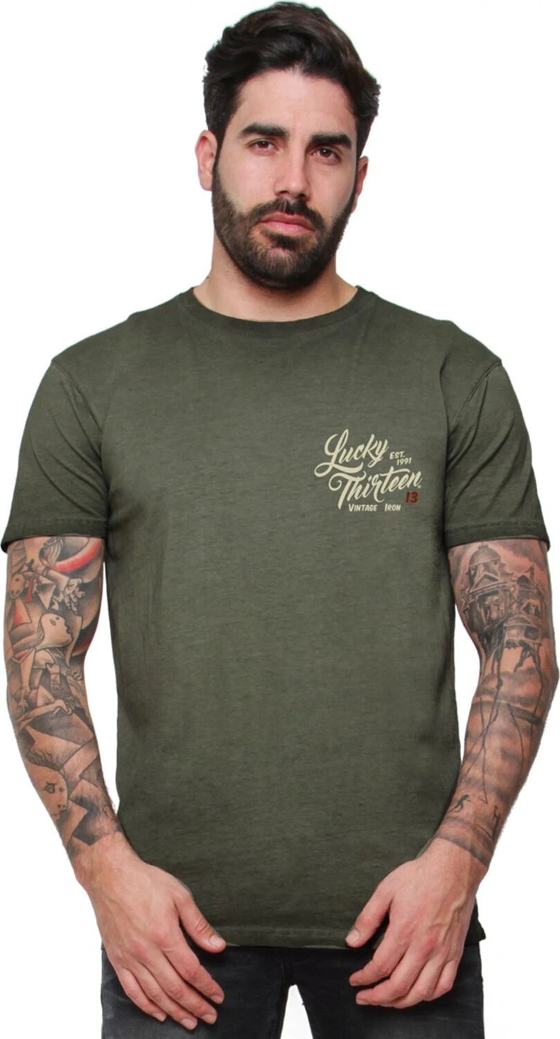 Lucky 13 Vintage Iron t-shirt, retro Green, Green, 2XL