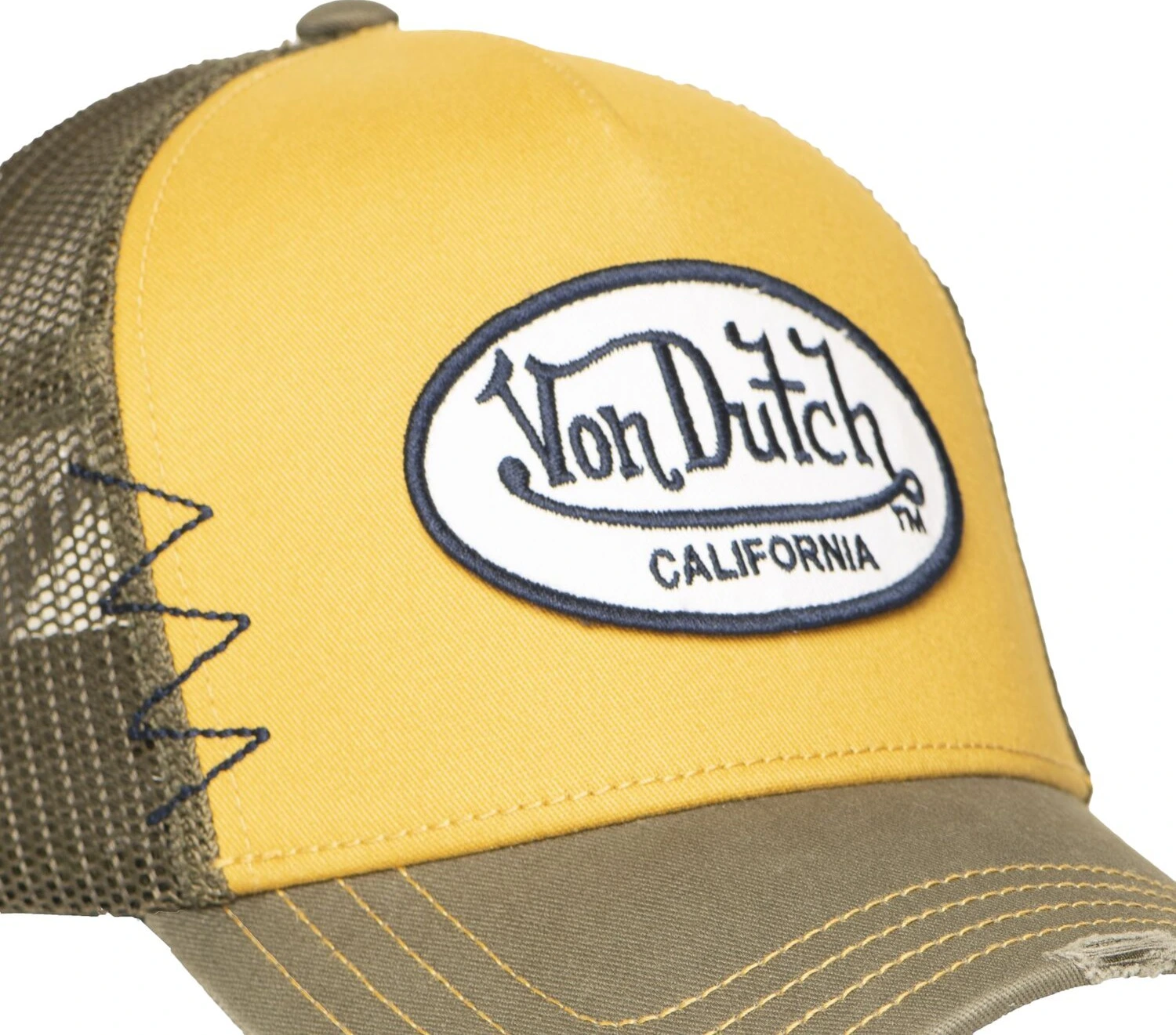 Von Dutch Trucker mesh cap, khaki, Yellow
