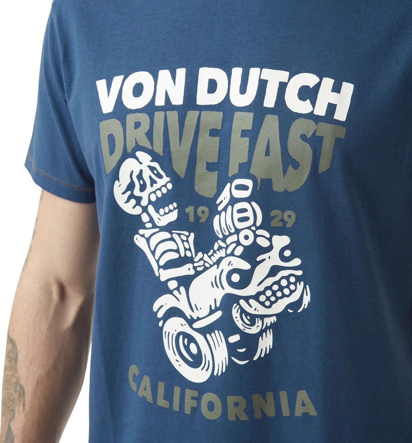 Von Dutch Drive t-shirt blue/white, S