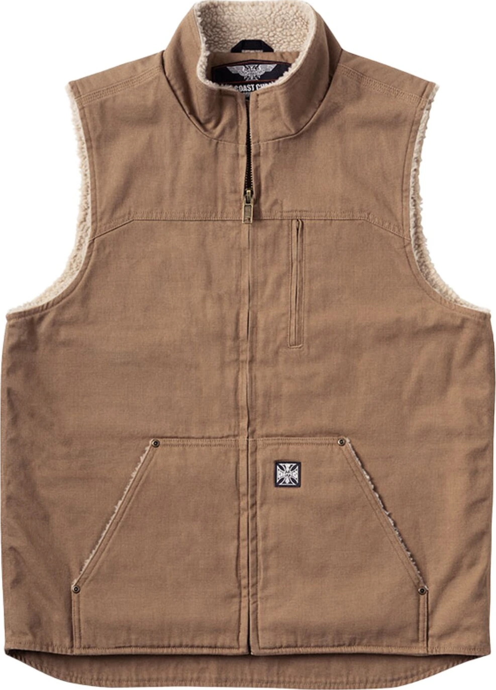 WCC Sherpa Lined Canvas Workvest, Brown, S