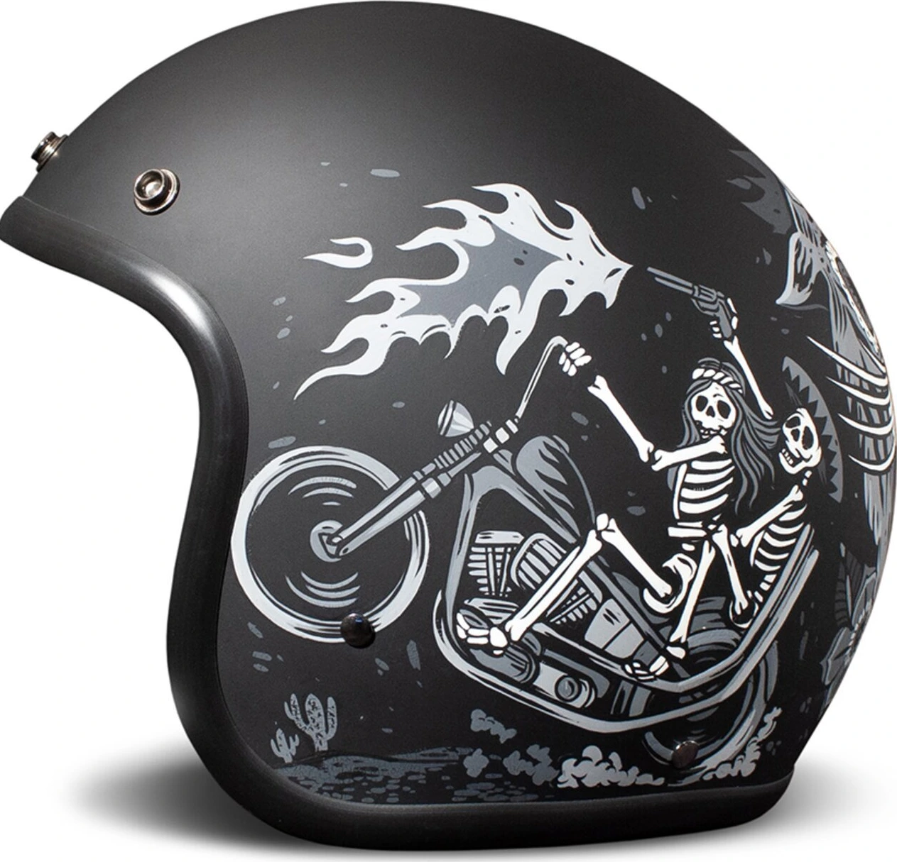 DMD Retro helmet, ghost rider Black, XS, Graphic