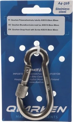 Qvarken Snap Hook with Screw AISI316 10mm 100mm