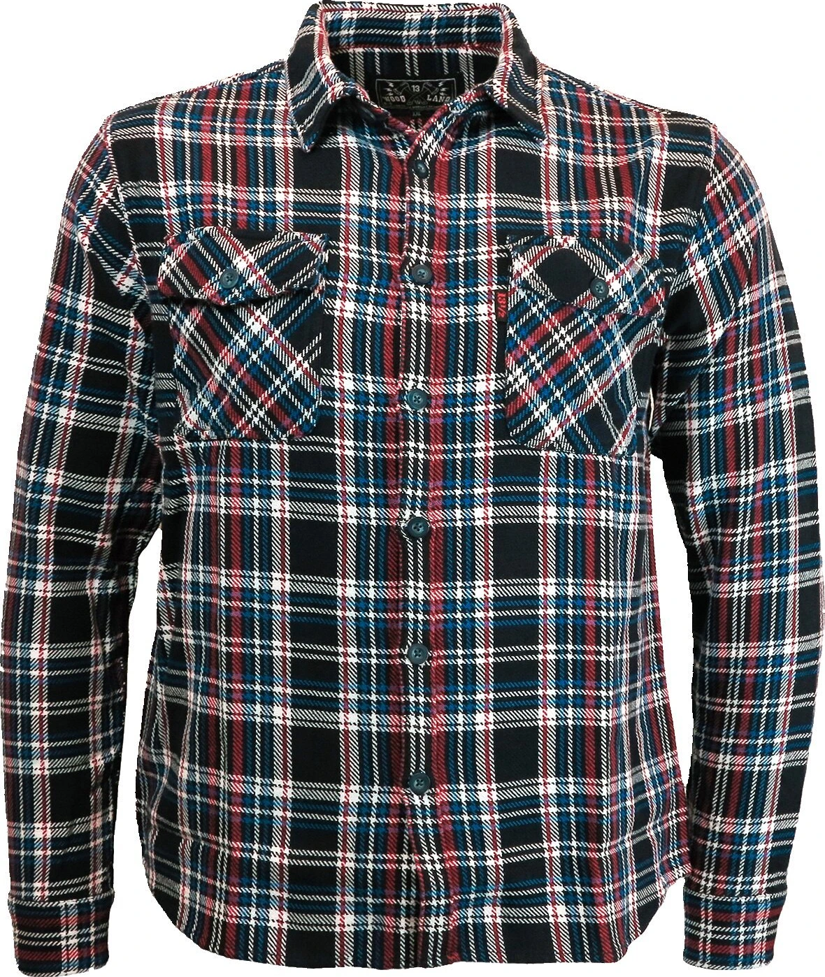 13 1/2 Woodland check shirt navy/red