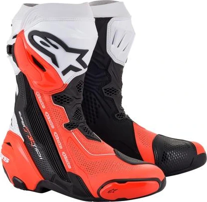 Alpinestars Boot Supertech R Vented v2 Black/White/Fluo Red, 40