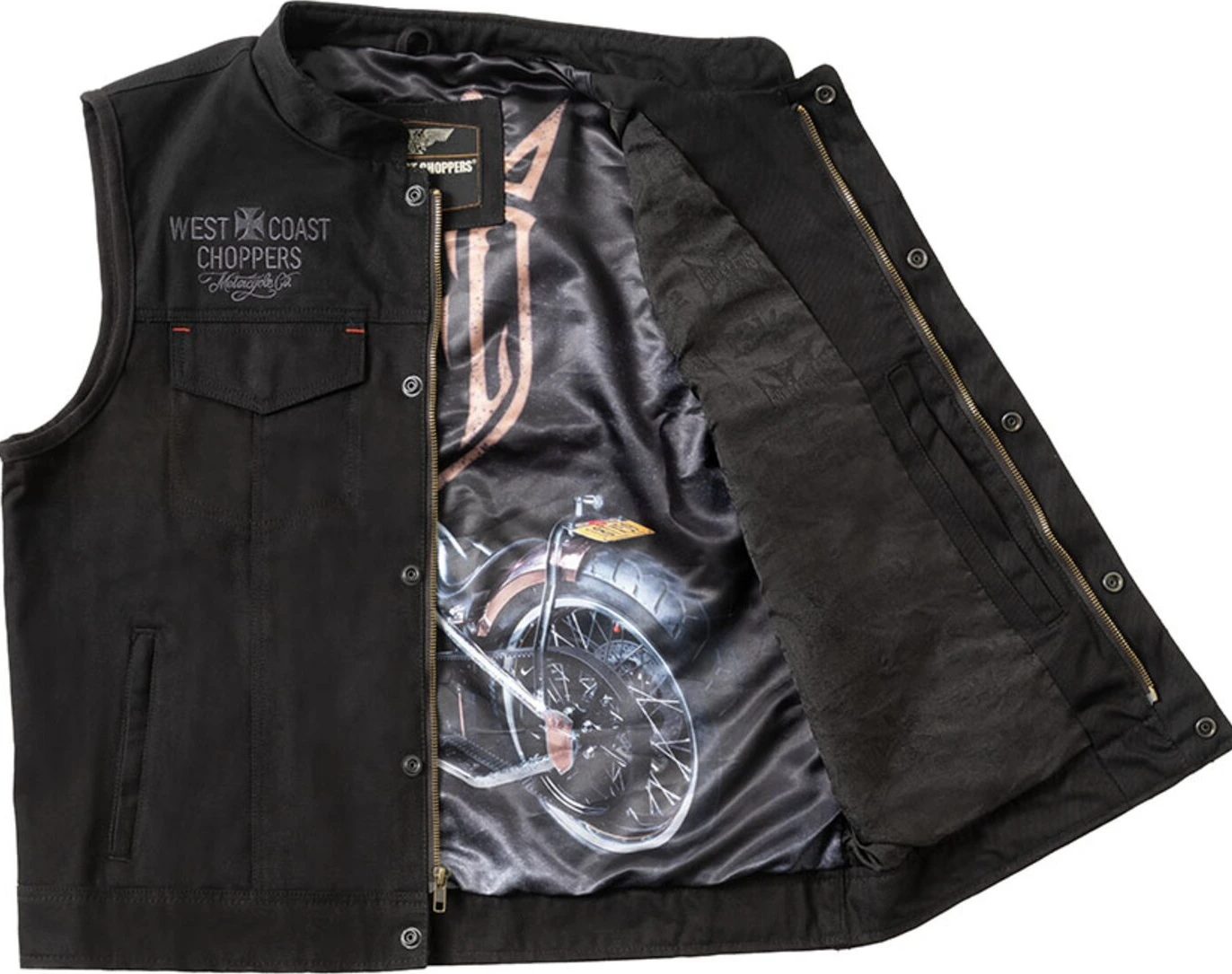 WCC x 13 1/2 Dominator black canvas riding vest, S