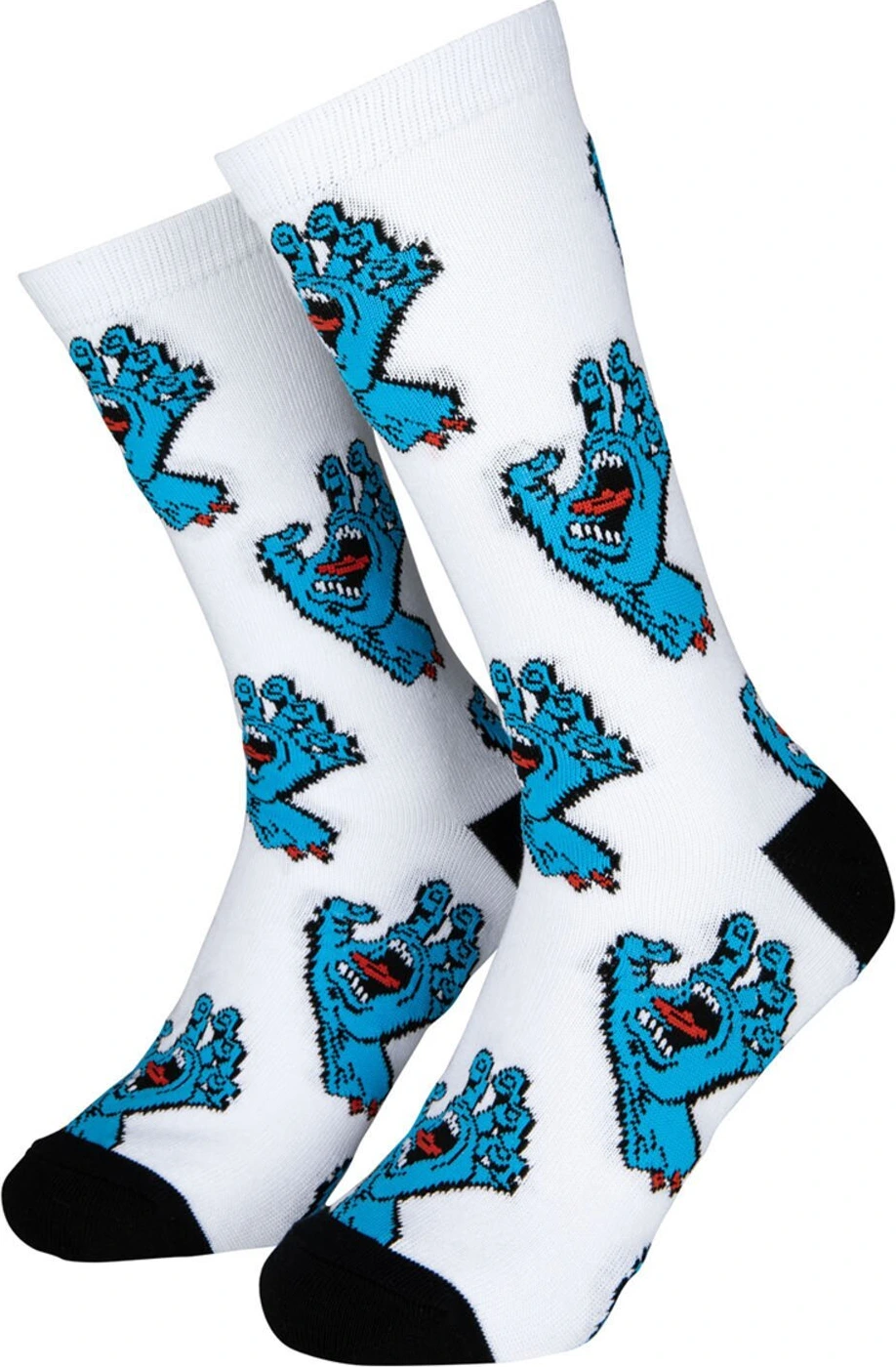 Santa Cruz Multi Hand Socks (2 Pack, white, Black