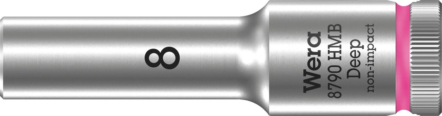 Wera, deep socket size 8mm, Brushed