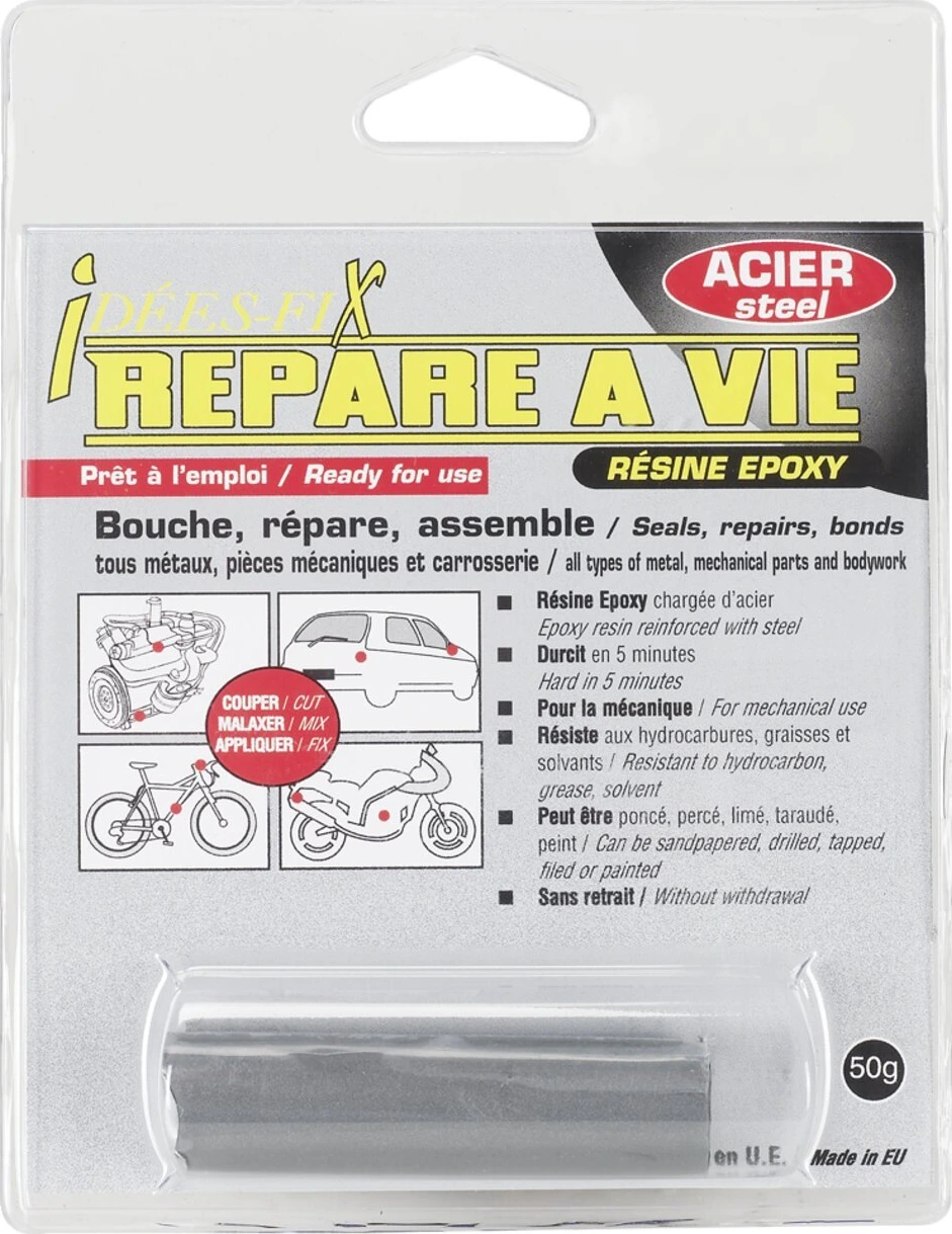 Pressol, Idées-Fix moldable metal. Steel, 50 grams, 50 mm