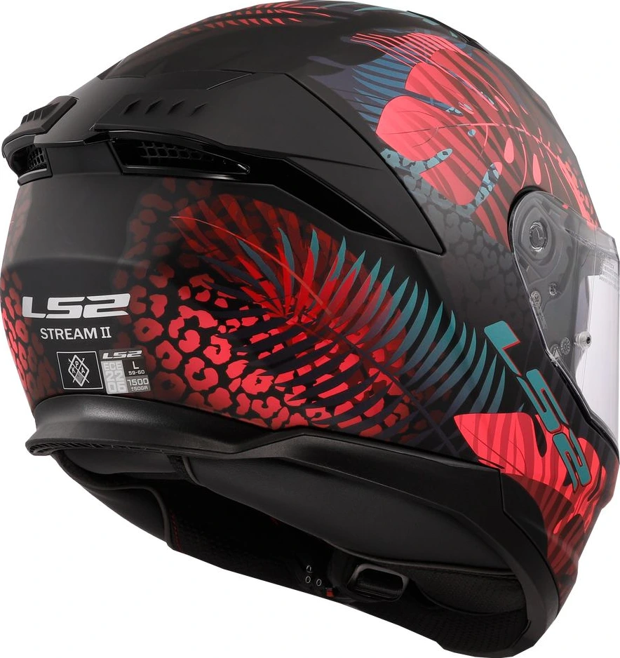 LS2 FF808 STREAM II JUNGLE helmet - 2XL, Matt Black Pink Blue