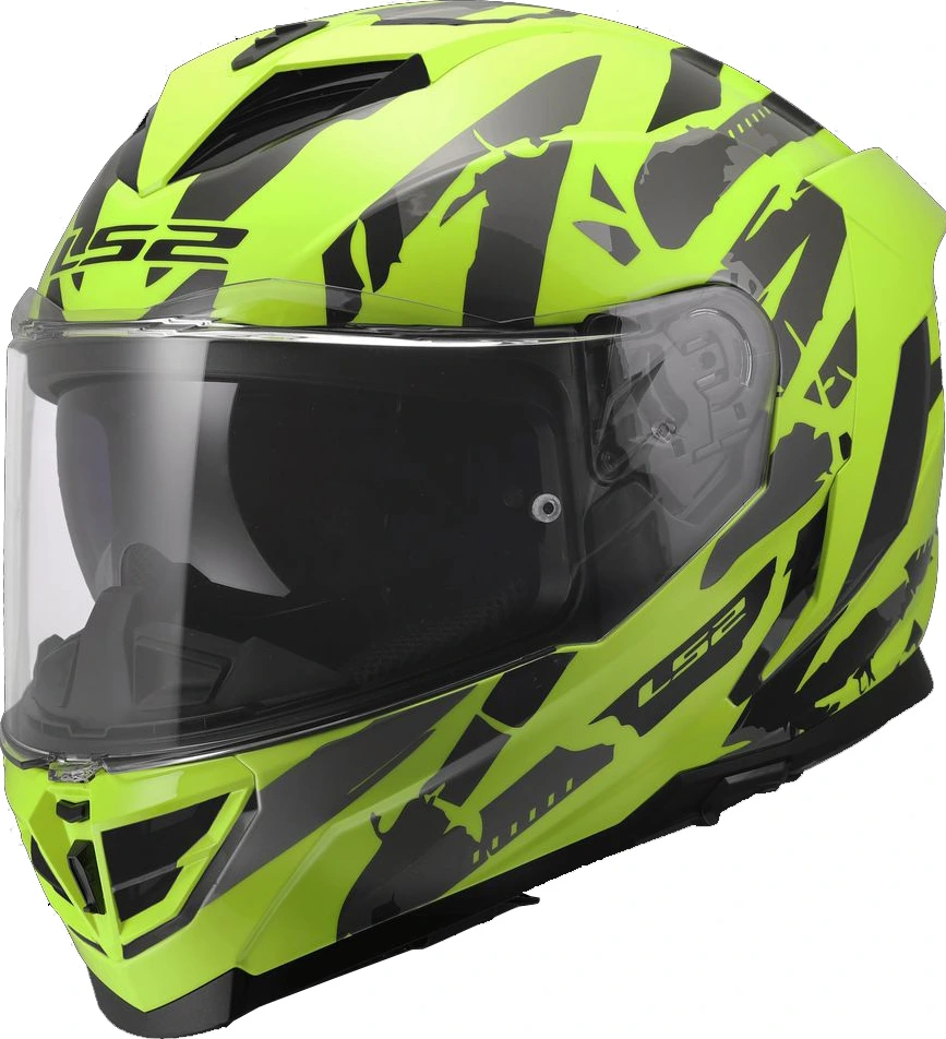 LS2 FF818 STORM III KAOS Helmet - L, Hi-Vis Yellow
