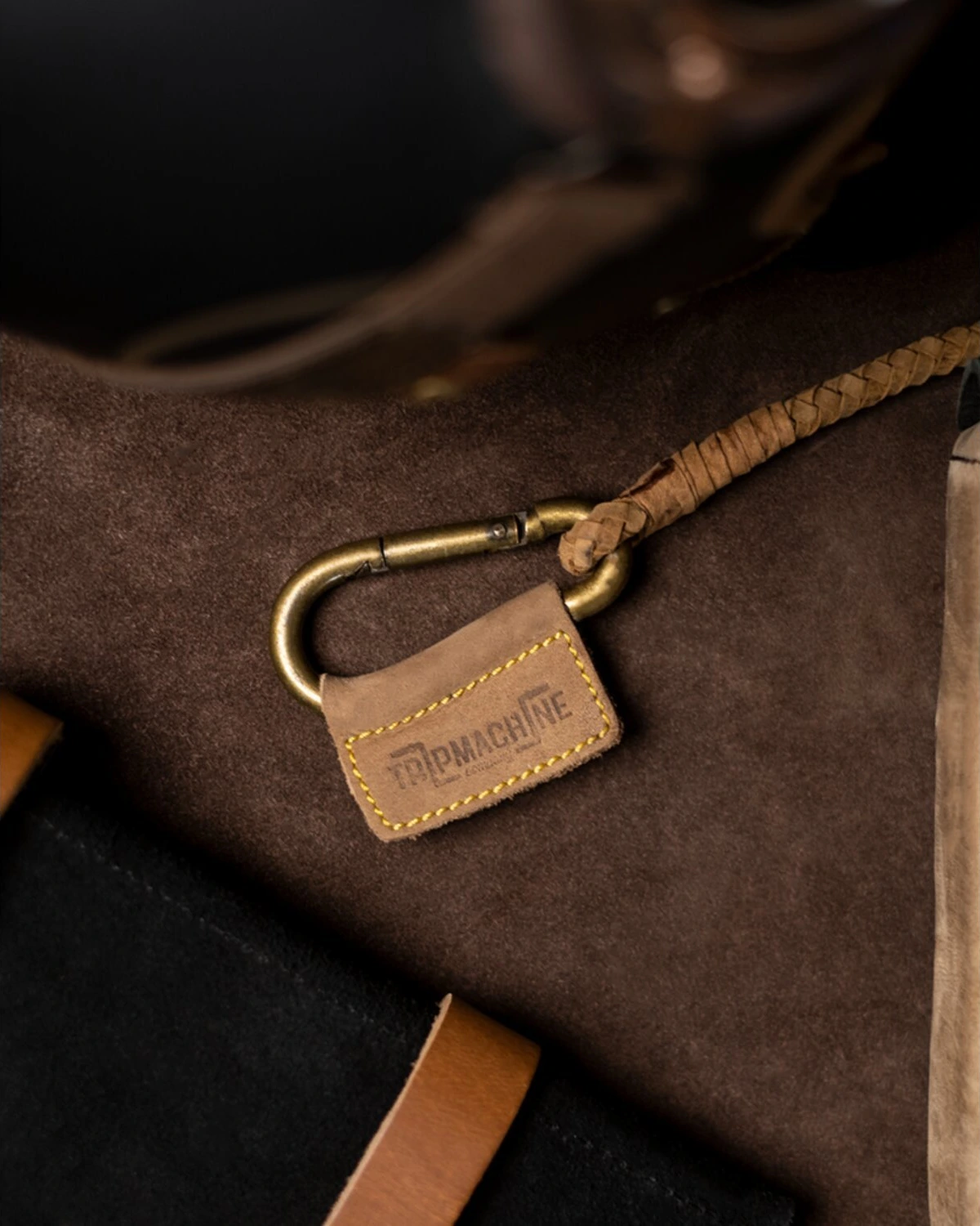 Trip Machine Braided key chain, tobacco