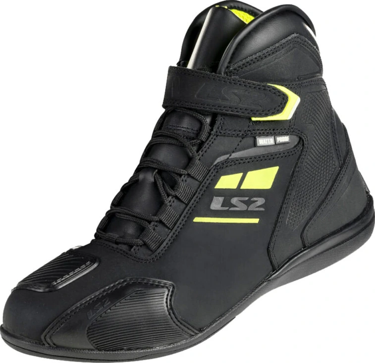LS2 Garra Man Waterproof Boots - Black H-V Yellow, 42