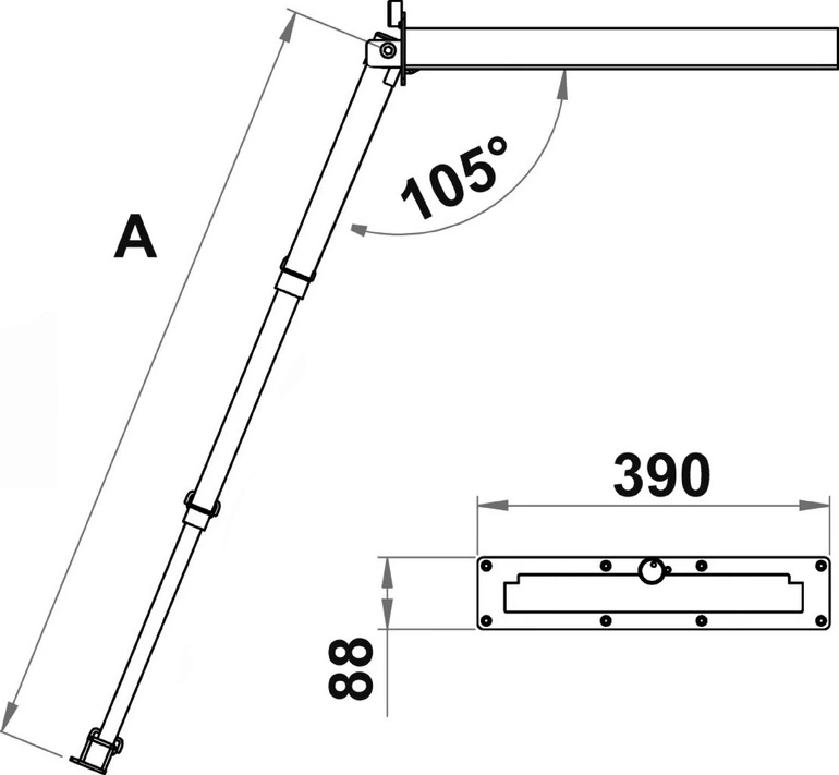Osculati 4-step foldaway ladder
