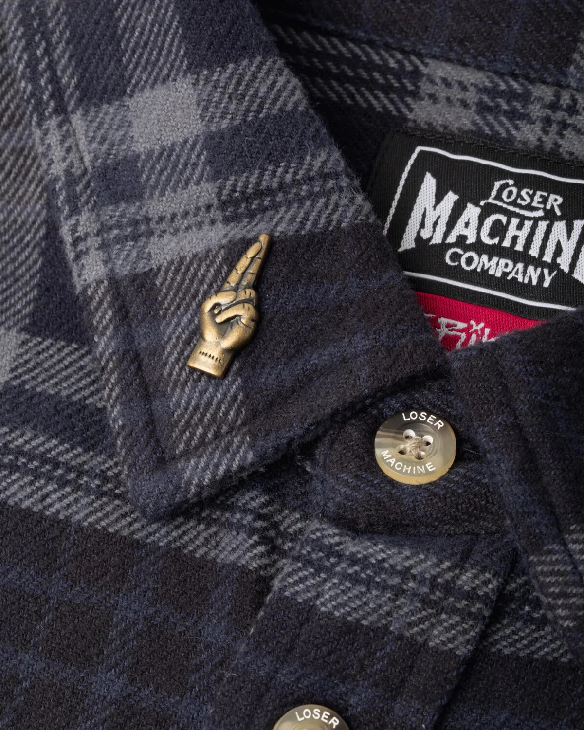Loser Machine Step up flannel shirt black, M