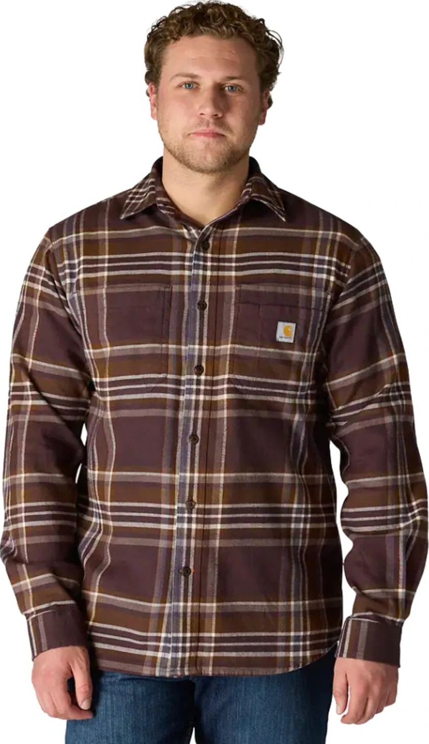 Carhartt Flannel Plaid shirt, dark sepia, L