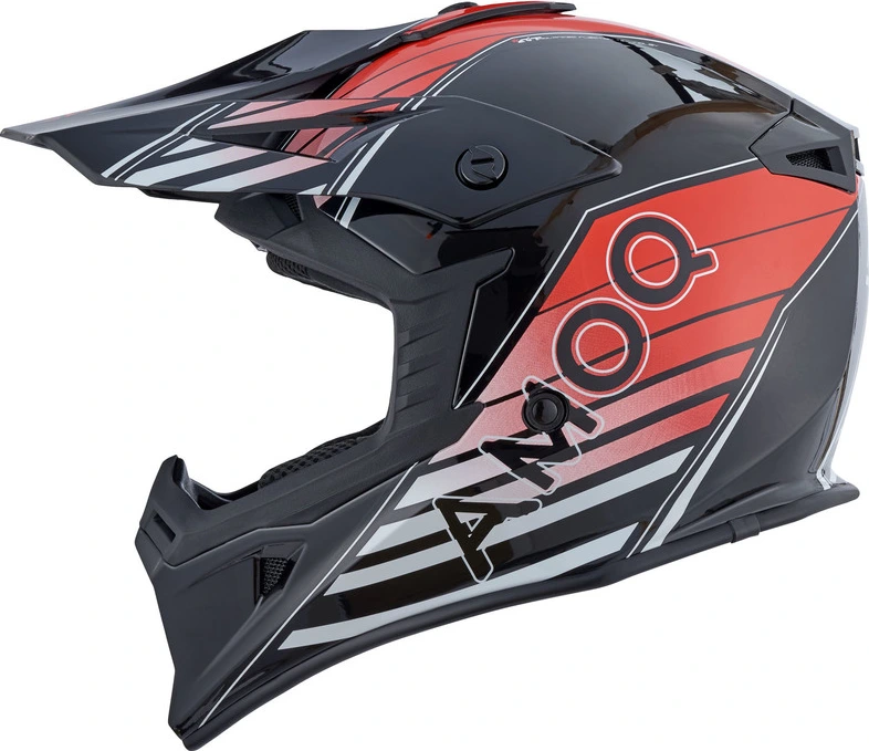 AMOQ Meteor V2 Helmet Axis Black/Red glossy, XS