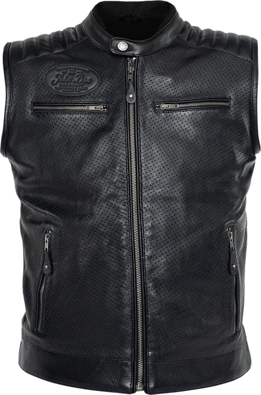 John Doe Storm Leather vest, Black, S