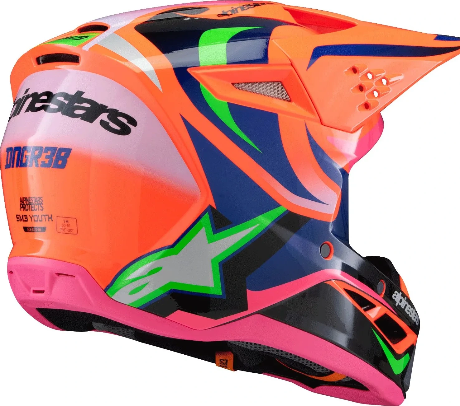 HELMET YTH SM3 DEEGAN OR/PU/PK YM